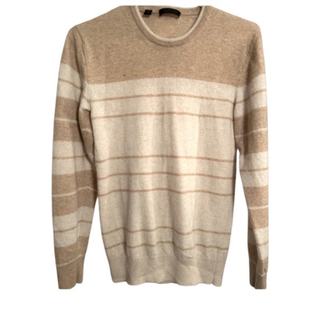 💫VINTAGE SAKS FITH AVENUE 100% Cashmere Striped Crewneck Women’s Sweater